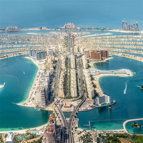 Aerial View Of The Palm Jumeirah Island Dubai United Arab Emirates