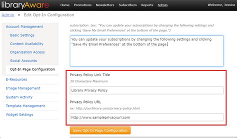 How Do I Add My Librarys Privacy Policy Link To My Opt In Page