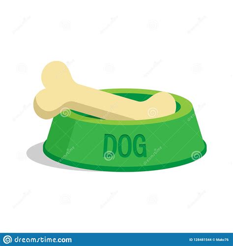 Dog Bone In Bowl Stock Vector Illustration Of Bowl 128481544