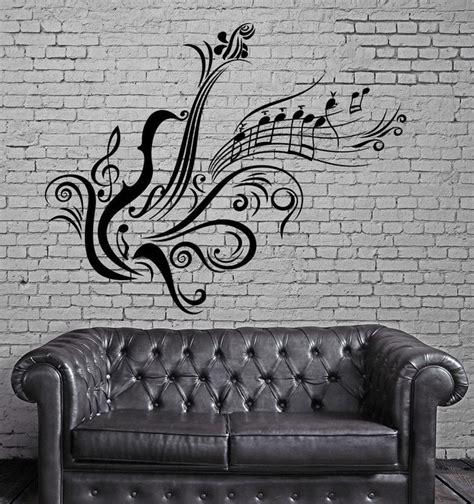 Music Vinyl Decal Guitar Notes Cool Decal For Room Wall Stickers Uniqu