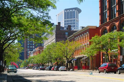 A Street In Downtown Cleveland Ohios Trendy Warehouse District With