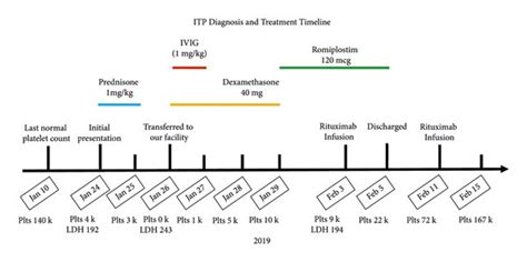 Itp Diagnosis And Treatment Timeline Major Dates In The Patients