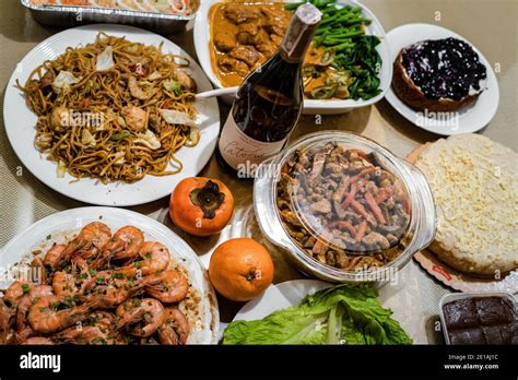 Delicious Food On The Table For A Sumptuous Meal Stock Photo Alamy