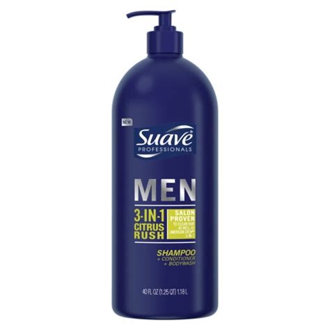 Suave Men 3 In 1 Shampoo Conditioner Bodywash Citrus Rush 40 Oz