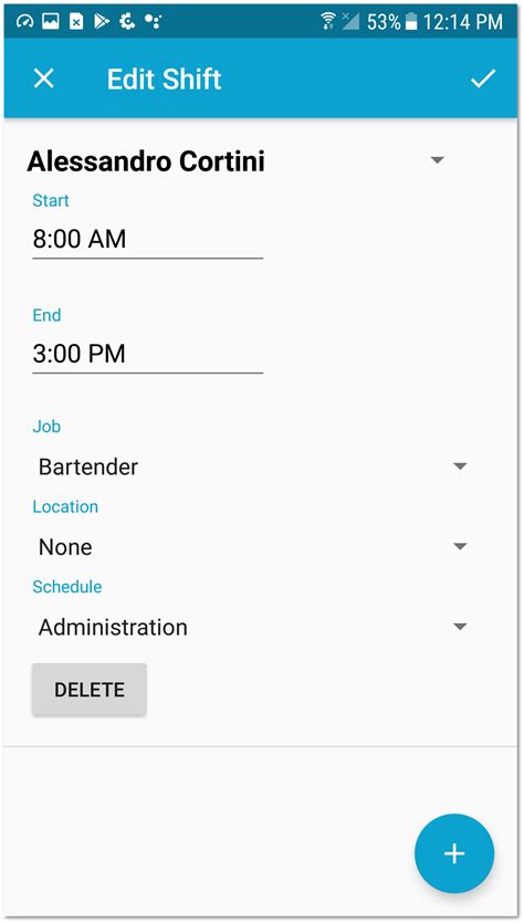 HS Mobile Apps: Edit existing shift for a scheduled employee – Fourth