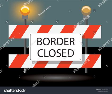 Border Closed Road Sign Vector Illustration Vetor Stock Livre De