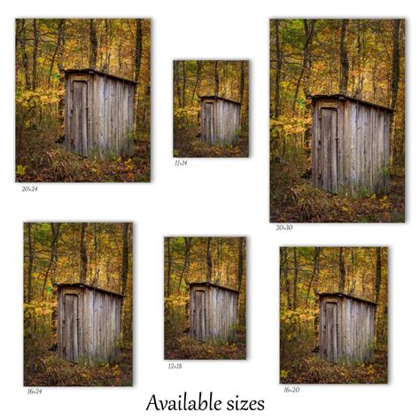 Rustic Autumn Outhouse Canvas Bathroom Wall Art Print Natures Vista