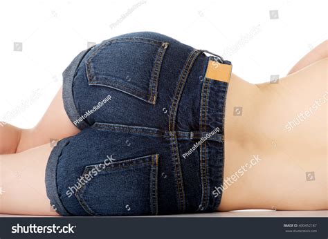 Shirtless Woman Lying Jeans Shorts Stock Photo Shutterstock