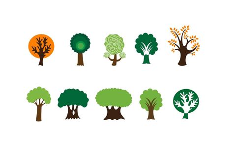 Tree Symbols And Icons 11214875 Vector Art At Vecteezy