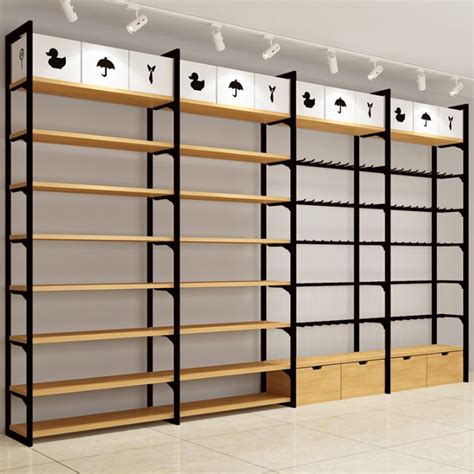 Wooden Retail Store Display Shelving System