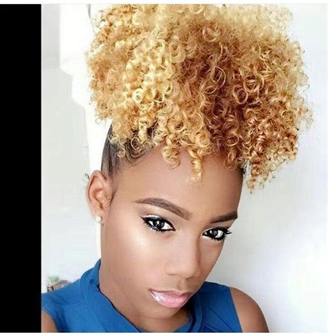 Honey Blonde Afro Puff Drawstring Ponytail For Black Women Afro Kinky
