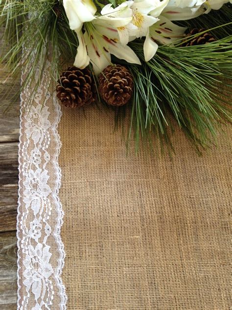 30 Ft Burlap And Lace Aisle Runner White Lace Ships Fast Etsy