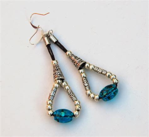 Turquoise And Silver Bohemian Earrings On Luulla