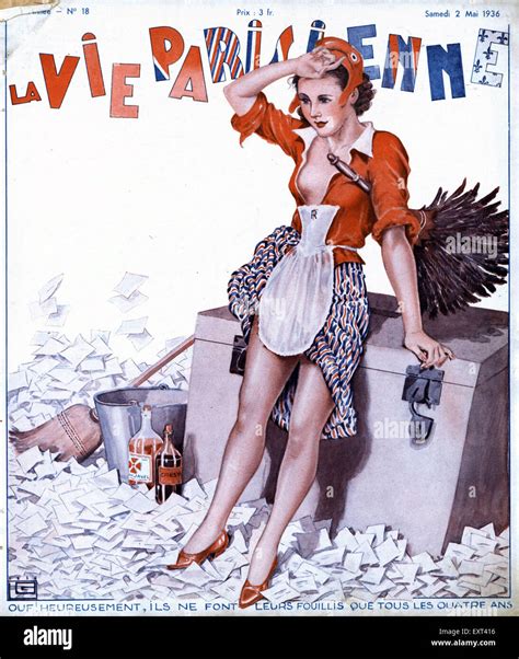 1930s France La Vie Parisienne Magazine Cover Stock Photo 85352546 Alamy