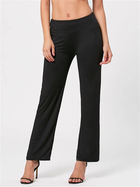 26 Off Stylish Elastic Waist Black Pants For Women Rosegal