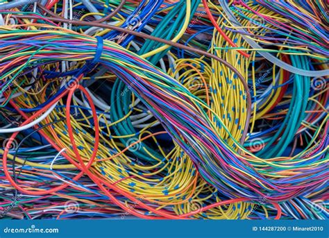 Colorful Electrical Computer Cable And Wires Stock Photo Image Of