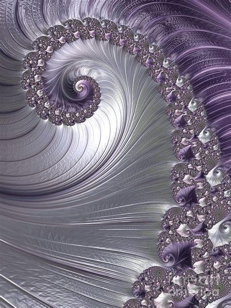 Purple Digital Art Luxurious Spiral By Elisabeth Lucas Fractal Art