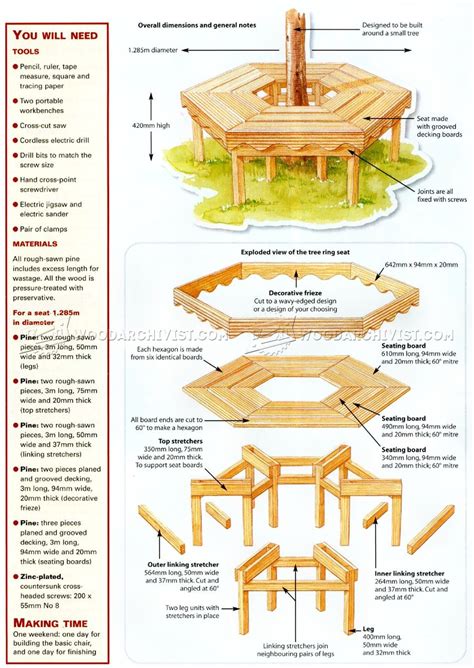 12 fire pit swing plans guide patterns. How To Build A Hexagon Bench Around Tree - Round Designs