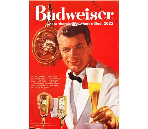 Wall Calendar 2022 12 Pages 8x11 Budweiser Beer Etsy Beer Ad