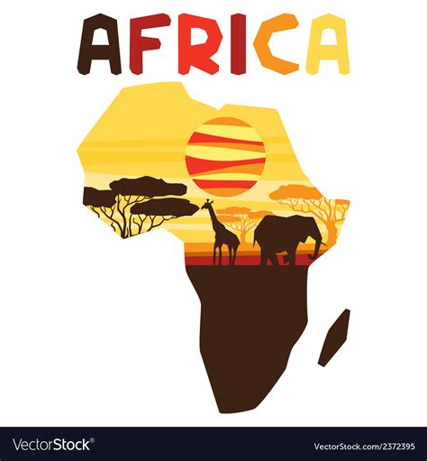 African Ethnic Background With Of Map Royalty Free Vector