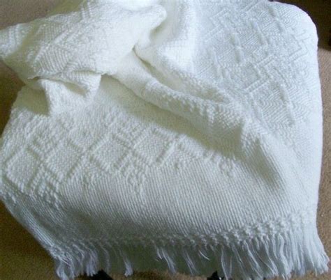 White On White Swedish Weave Baby Blanket Sandras Stitches Swedish