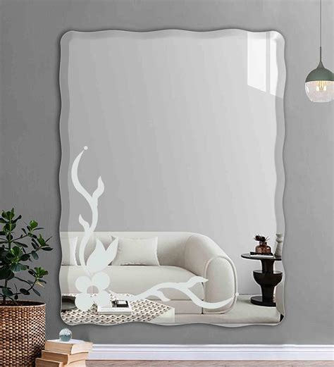 Buy Frameless Rectangular Zigzag Curve Frosted Bevelled Wall Mirror At 16 Off By Flair Glass