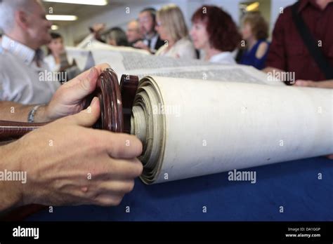 Launch Of A New Torah In A Synagogue Stock Photo Alamy