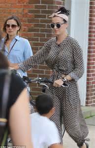 Katy Perry Chooses Fashion Over A Work Out As She Walks Her Bike Around
