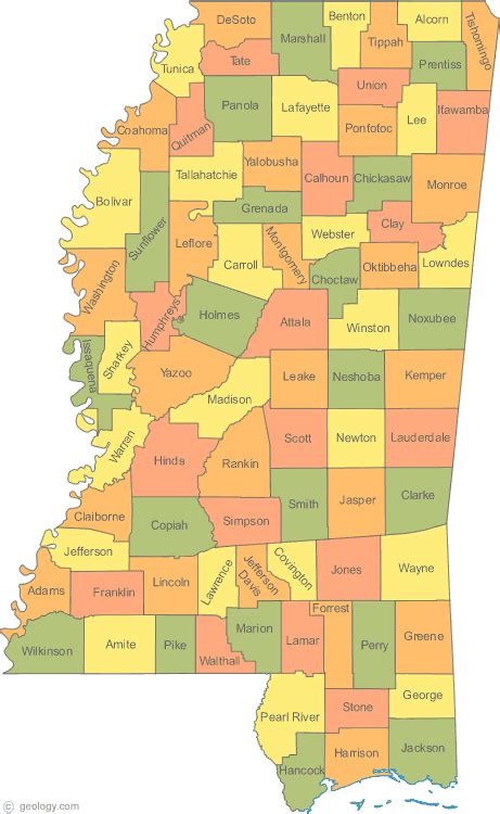 Map Of Mississippi Cities