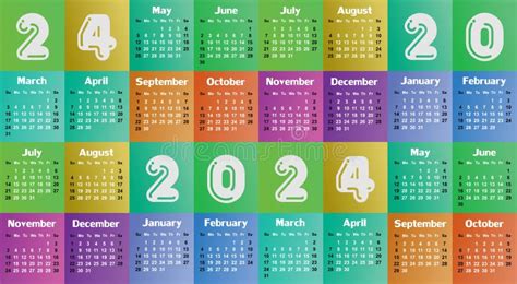 Seamless Background With Calendar 2024 Stock Vector Illustration Of