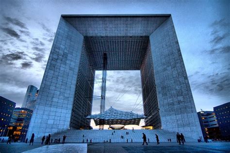 Great Arch Of La Defense In Paris France Divided Elements