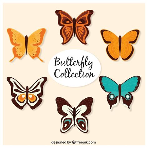 Free Vector Set Of Beautiful Butterflies