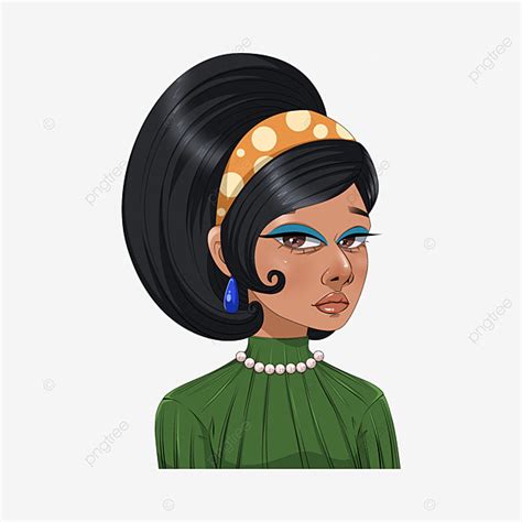 Retro Clipart Vector Retro Woman In Green Clipart Clipart Cartoon Illustration Png Image For