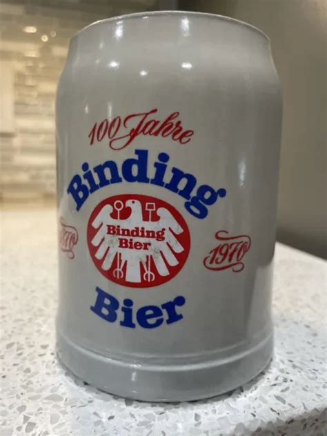 Binding Bier 100th Anniversary 1870 1970 Beer Mug Stoneware Frankfurt Germany 20 00 Picclick
