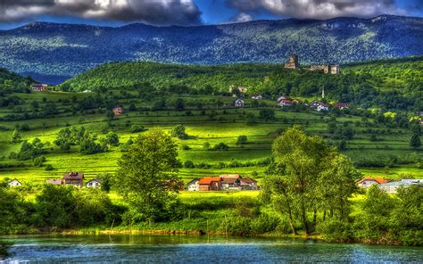 Paradise Bihac Bosnia And Herzegovina River Una Nature Landscape