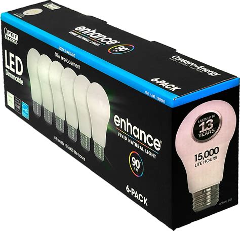Feit Led Dimmable Enhance Vivid Natural Light 60 Watt 6 Pack