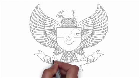 Gambar Sketsa Burung Garuda Pancasila Melambangkan In English Imagesee
