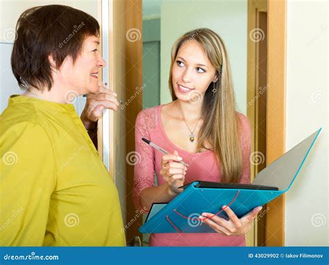Woman Answer Questions Stock Photo Image Of Checking