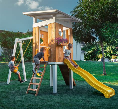 Buy Avenlur Modern Outdoor Backyard Swing Set Childrens Rock Climbing