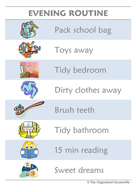 Evening Routine Part 1 Kids Evening Routine Printable The