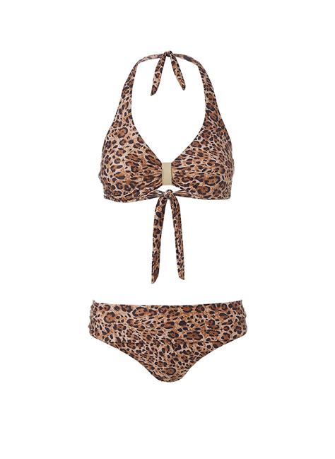 Melissa Odabash Provence Cheetah Print Supportive Halterneck Bikini