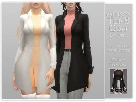 Allison Top With Coat By Dissia At Tsr Sims 4 Updates