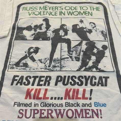 Vintage Vtg 90s Faster Pussycat Kill Kill Promo Tee Shirt Russ Meyer Grailed