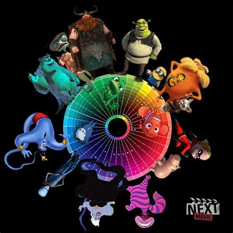 Disneypixar Characters On The Color Wheel Color Wheel