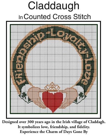 Irish Claddagh In Counted Cross Stitch Pattern Pdf Celtic Cross