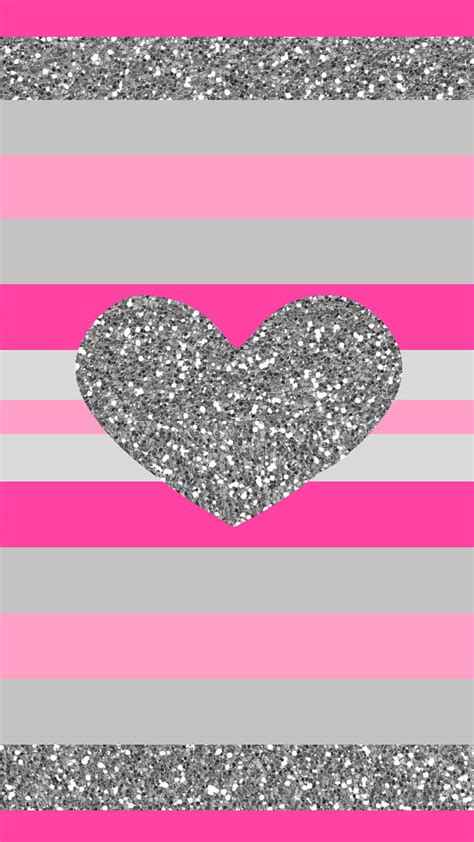 100 Glitter Pink Hearts Wallpapers