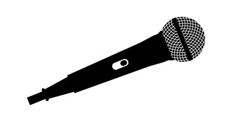 Microphone Vector On White Background Mic Silhouette Music Voice