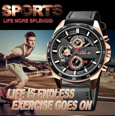 Va Va Voom Mens Watches Casual Sport Leather Strap Men Quartz Watch