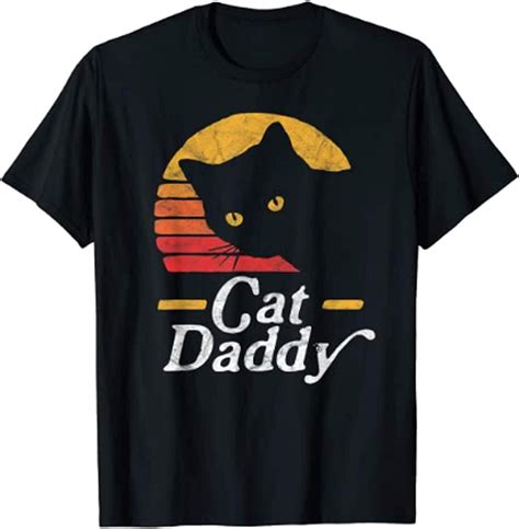 Allforenjoy Cat Daddy Vintage Style Cat Mens Fashion Graphic Kurzarm