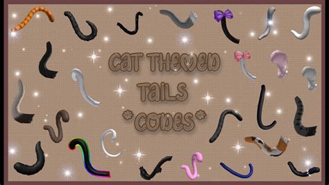Codes For 40 Cat Themed Tails Cat Theme Pt 2 Brookhaven And